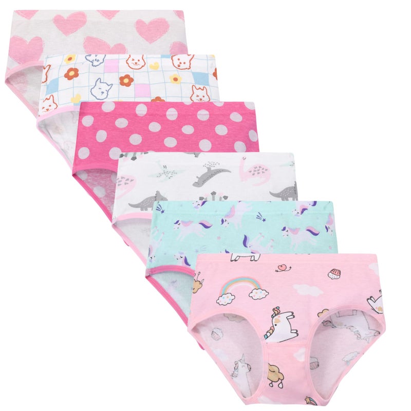 Cczmfeas Girls Kids Toddler Hipster Briefs Super Soft 100% Cotton Underwear Panties (as1, age, 3_years, Pink) - Image 1